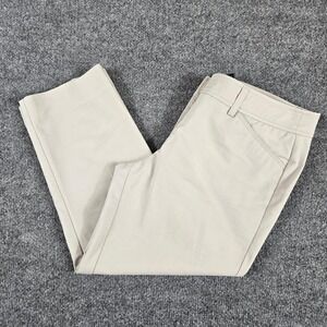 Dalia Trousers Womens 10 BeigeStraight Leg Stretch Khaki Pants